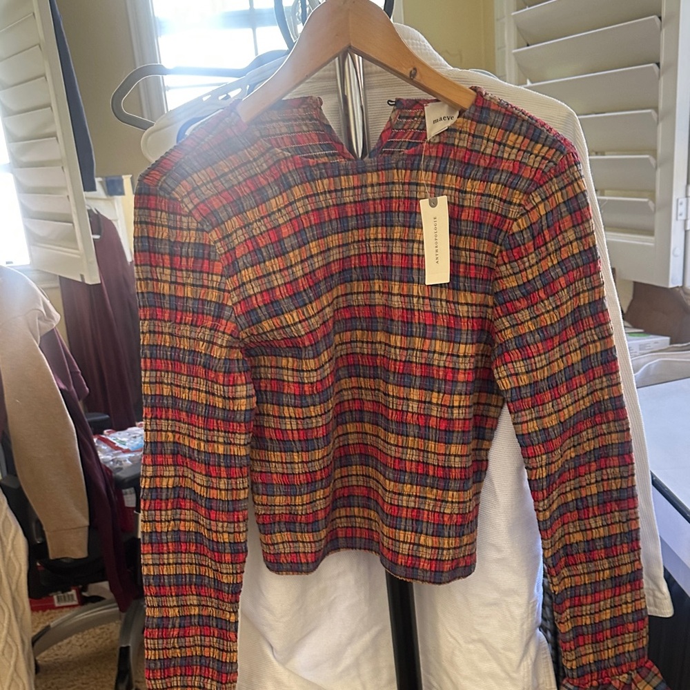 Maeve Multicolor Plaid Blouse BNWT